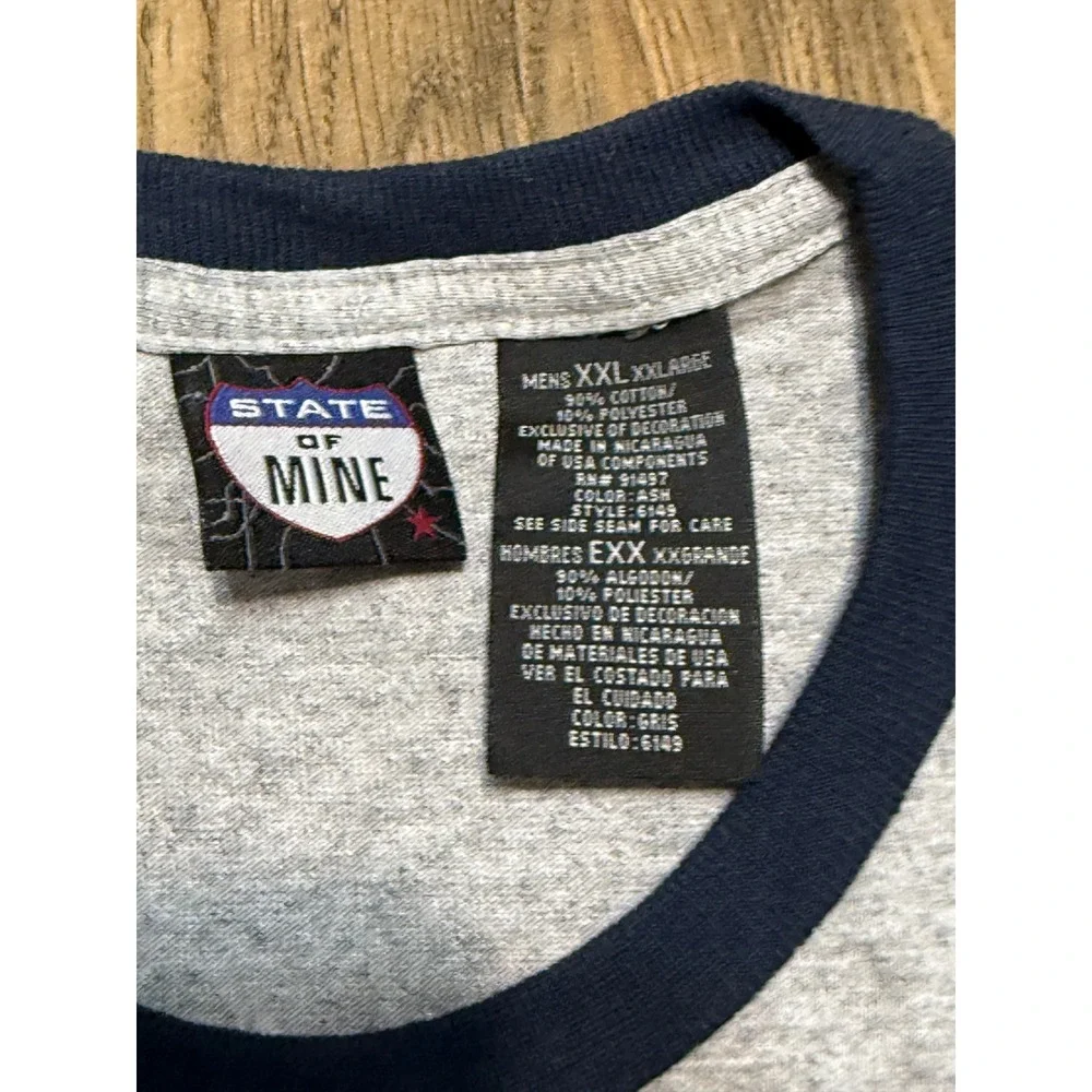 State Of Mine Shirts Mens Size XXL Ash Gray Shorts Sleeve Wisconsin Ringer Patch